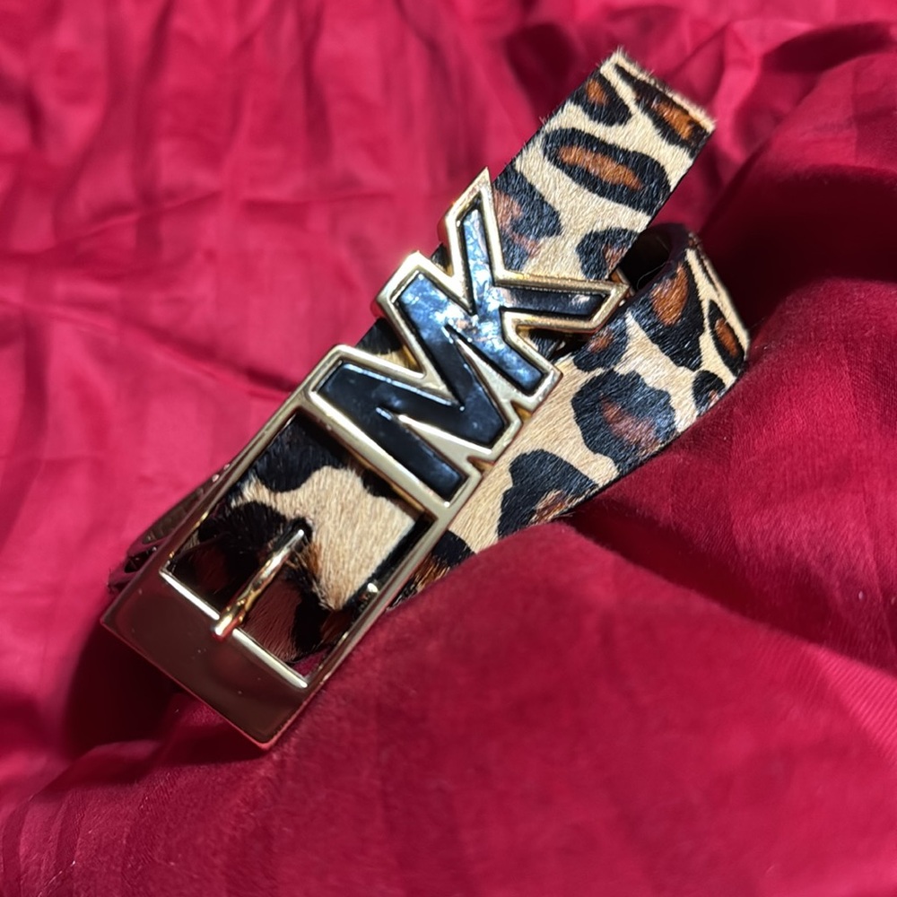 Michael Kors Animal Print Leather Belt Size M - Picture 2 of 5